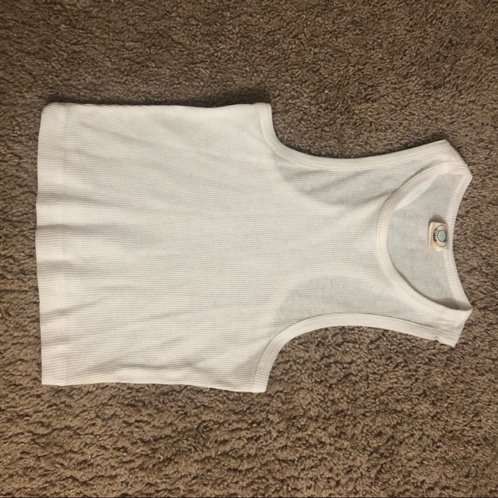 White Racerback Crop Top
